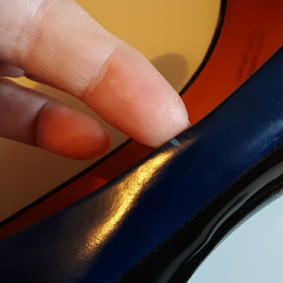 VIA SPIGA Stiletto black & blue heels size 8 1/2M - Picture 6 of 8